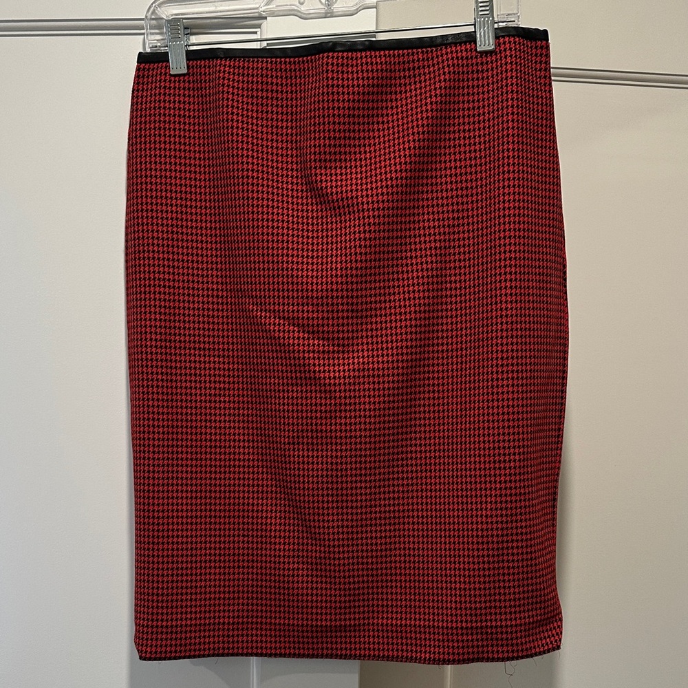 Express Red Houndstooth Pencil Skirt - Classic Women's Skirt